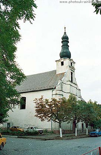 Town Vynihradiv. Church of Franciscans monastery Zakarpattia Region Ukraine photos