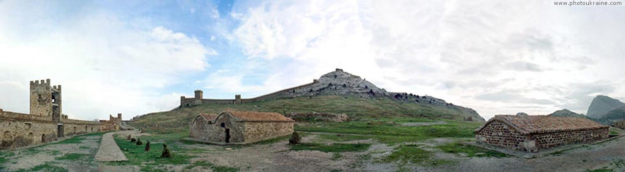 Town Sudak. Genoese fortress Autonomous Republic of Crimea panorama   photo ukraine