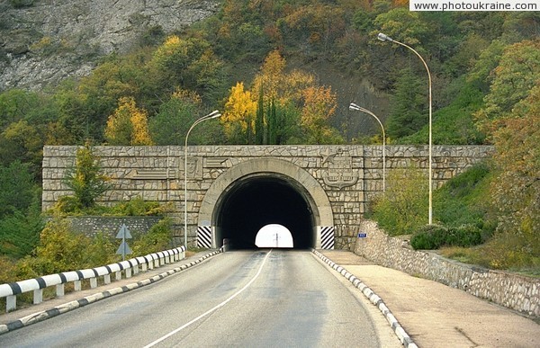 Road tunnel on the road SevastopolYalta Autonomous Republic of Crimea Ukraine photos