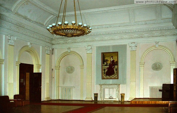 Nemyriv. Grand hall of palace with portrait of princess Mary Scherbatova Vinnytsia Region Ukraine photos
