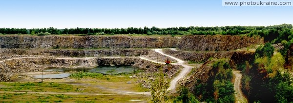 Stryzhavka. Panorama of granite quarry Vinnytsia Region Ukraine photos