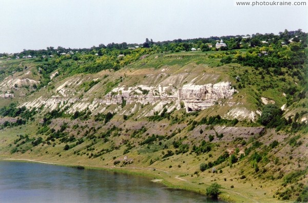 Nahoryany. Cretaceous cliffs of Dniester Vinnytsia Region Ukraine photos