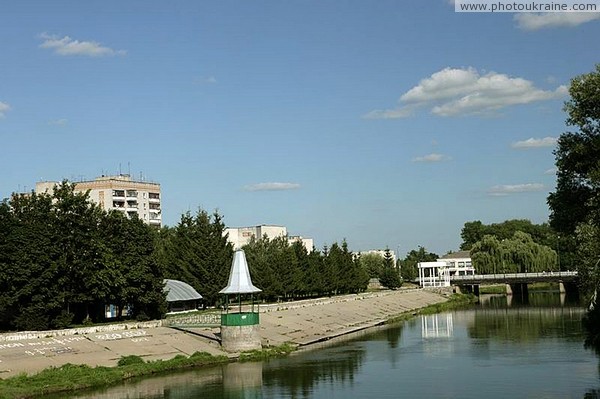 Khmilnyk. Southern Bug river in concrete banks Vinnytsia Region Ukraine photos