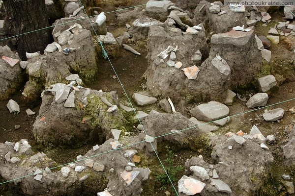 Busha. Detail of excavations numerous smithereens Vinnytsia Region Ukraine photos