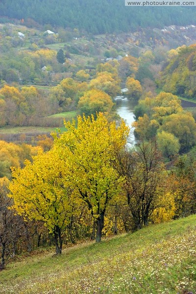 Busha. River Murafa in autumn decoration Vinnytsia Region Ukraine photos