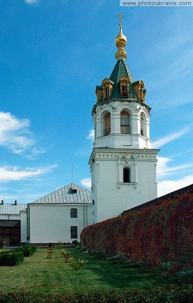 Zymne. Monastery bell tower completed in old Russian style Volyn Region Ukraine photos