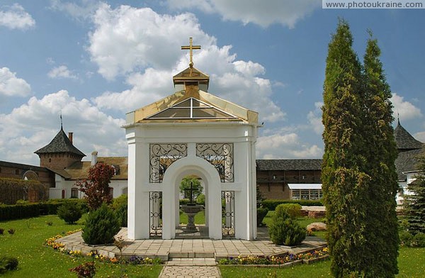 Zymne. Kivoryi in tcenter courtyard of monastery Volyn Region Ukraine photos