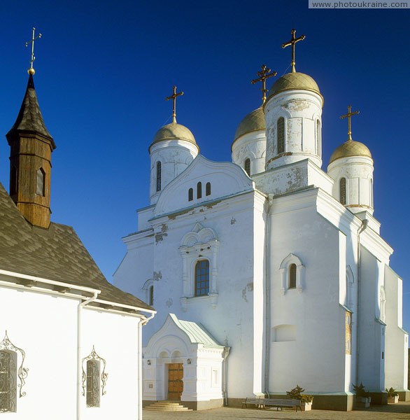 Zymne. Front facade of Assumption cathedral Volyn Region Ukraine photos