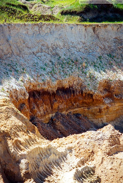 Korshiv. Geological section of quarry Volyn Region Ukraine photos