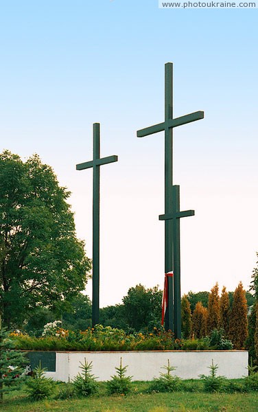 Pavlivka. Crosses on Polish memorial Volyn Region Ukraine photos