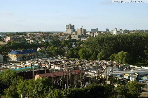 Lutsk. City market at foot of castle Volyn Region Ukraine photos