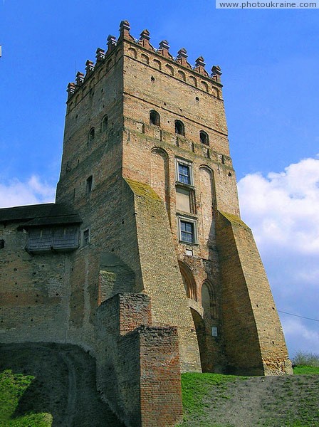 Lutsk. Lutsk castle, entry tower and bridge across moat Volyn Region Ukraine photos