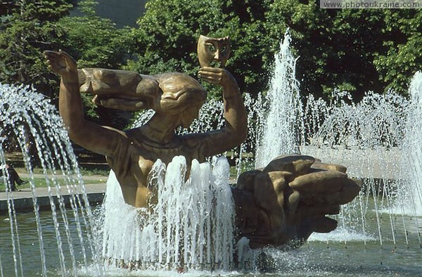 Dnipropetrovsk. Sculptural fountain at Opera and Ballet Theater Dnipropetrovsk Region Ukraine photos