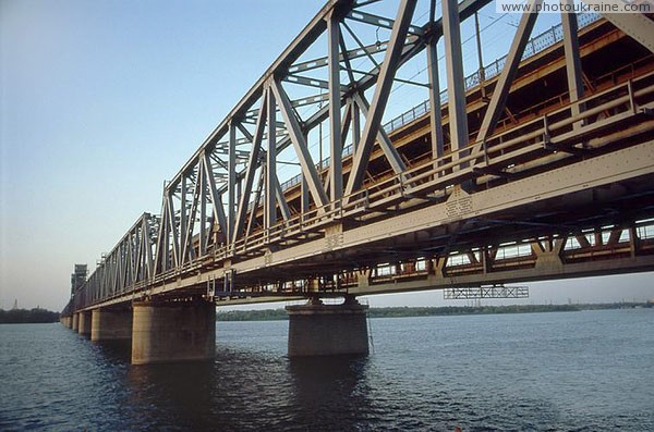 Dnipropetrovsk. Metal beams of Amur bridge Dnipropetrovsk Region Ukraine photos