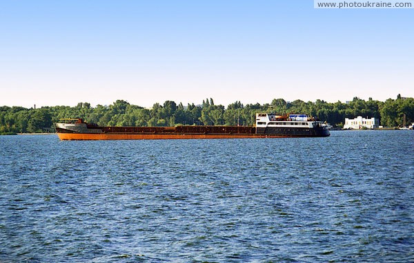 Dnipropetrovsk. Container ship on Dnieper Dnipropetrovsk Region Ukraine photos