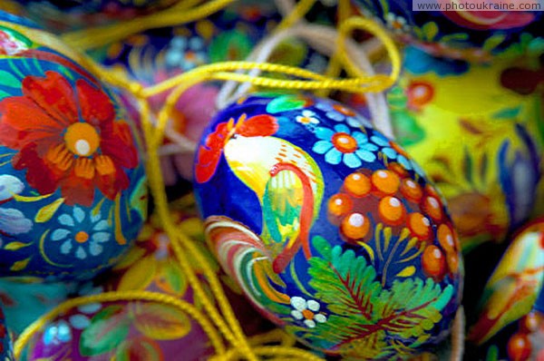 Petrykivka. Bright eggs Dnipropetrovsk Region Ukraine photos