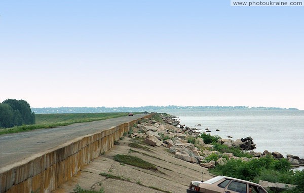 Leninske. Strengthening eastern part of dam Dnipropetrovsk Region Ukraine photos