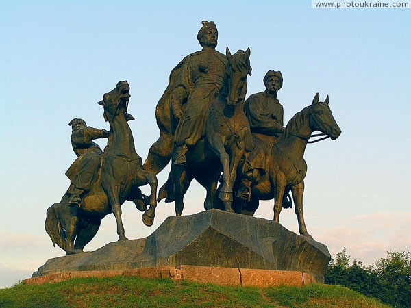 Zhovti Vody. Bronze Cossack's elders Dnipropetrovsk Region Ukraine photos