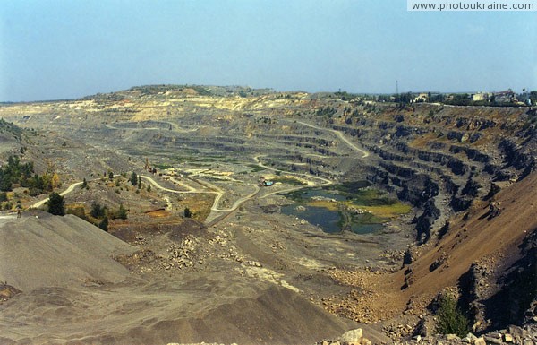 Komsomolske. Bottom of deep quarry Donetsk Region Ukraine photos