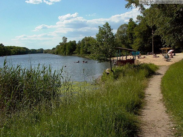Park Sviati Gory. Park beach on Siverskyi Donets Donetsk Region Ukraine photos