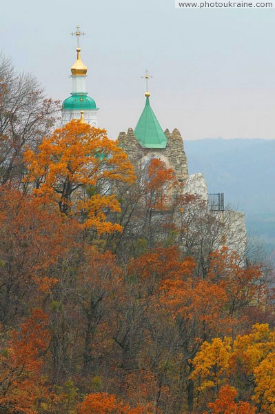 Sviatogirska lavra. Golden frame Lavra highlands Donetsk Region Ukraine photos