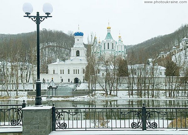 Sviatogirska lavra. Equipped the monastery banks Donetsk Region Ukraine photos