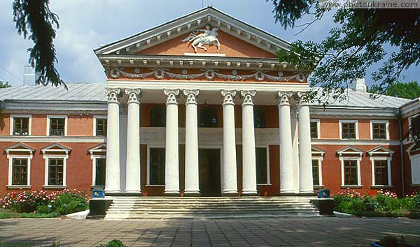Verkhivnia. Eight-grand portico of palace Zhytomyr Region Ukraine photos