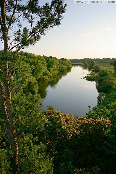 Vysokyi Kamin. View of river from rock grouse Zhytomyr Region Ukraine photos