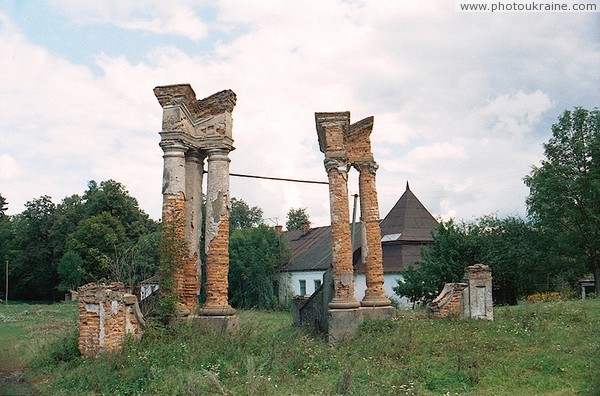 Ivnytsia. Ruins of ceremonial entrance estate Zhytomyr Region Ukraine photos