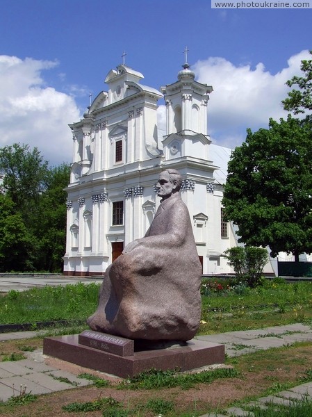 Korostyshiv. Monument to Gustav Olizar and Church Zhytomyr Region Ukraine photos