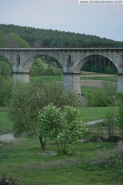 Novograd-Volynskyi. Arch railroad bridge Zhytomyr Region Ukraine photos
