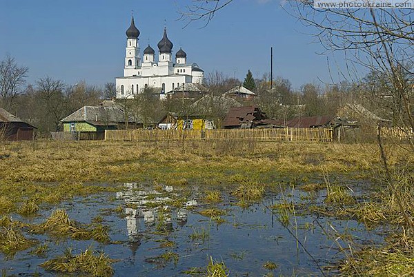 Ovruch. Transfiguration Cathedral on banks of Noryn Zhytomyr Region Ukraine photos