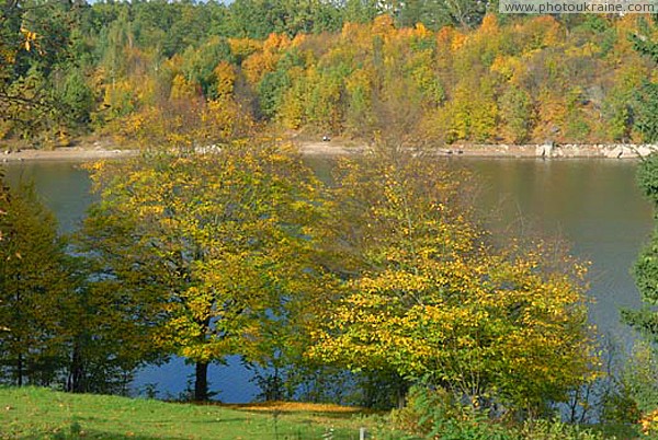 Trygiria. Golden Autumn on Teteriv Zhytomyr Region Ukraine photos