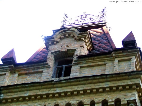 Turchynivka. Fragment of roof of palace estate Zhytomyr Region Ukraine photos