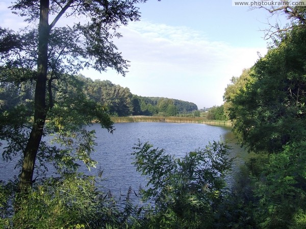 Turchynivka. Picturesque pond estates Zhytomyr Region Ukraine photos