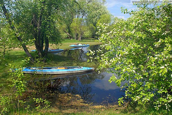 Halt on banks of river Ubort Zhytomyr Region Ukraine photos
