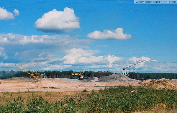 Roadside brown coal mining Zhytomyr Region Ukraine photos