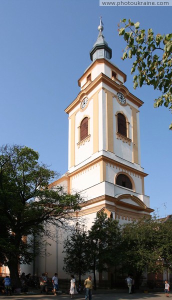 Beregove. Bell tower of church reformers Zakarpattia Region Ukraine photos
