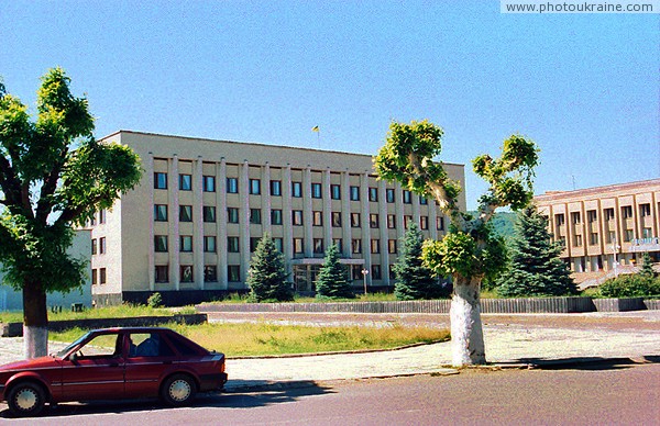 Velykyi Bereznyi. Central square of town Zakarpattia Region Ukraine photos