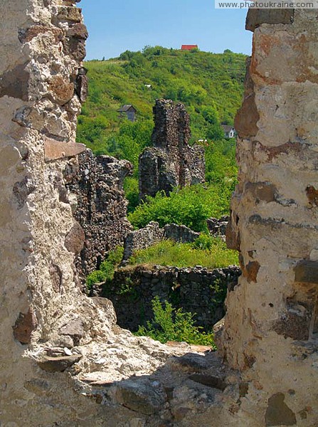 Vynogradiv. Sad view from castle window Zakarpattia Region Ukraine photos