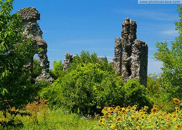 Vynogradiv. Ruins of castle guarded garden Zakarpattia Region Ukraine photos