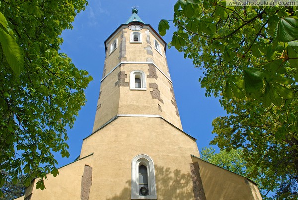 Vynogradiv. Ascension of church bell tower Zakarpattia Region Ukraine photos