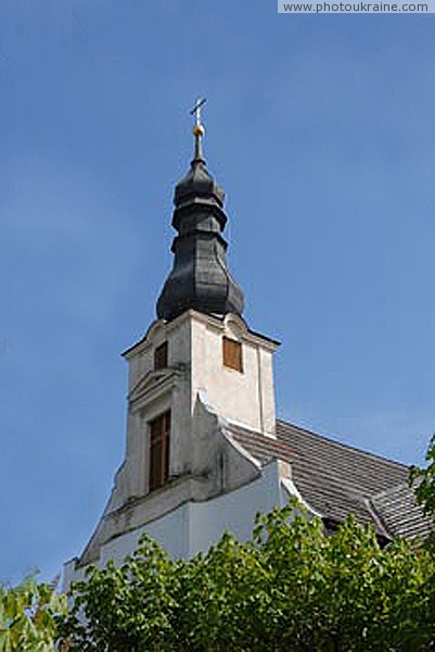 Vynogradiv. Bell tower of church of Franciscan Zakarpattia Region Ukraine photos