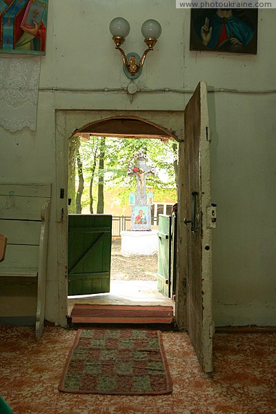 Deshkovtysia. Vestibule of Church of Intercession Zakarpattia Region Ukraine photos