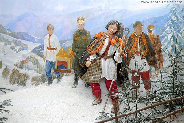 Museum of Carpathian Reserve. Christmas carols Zakarpattia Region Ukraine photos