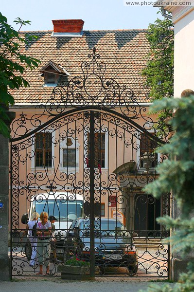 Mukacheve. Gates of palace of princes Rakotsi Zakarpattia Region Ukraine photos