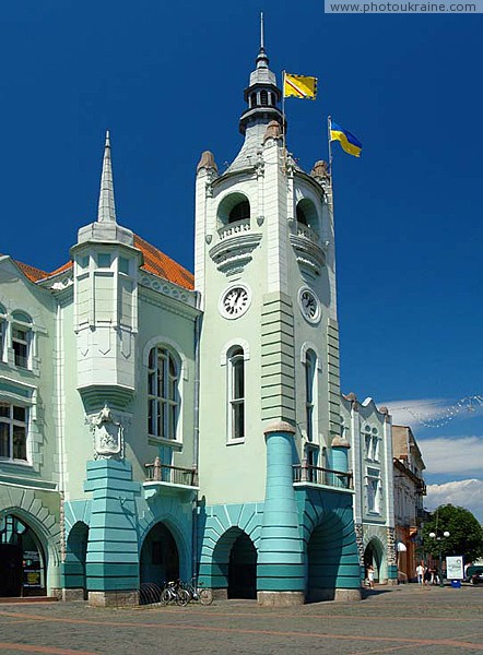 Mukacheve. Most beautiful town hall of region Zakarpattia Region Ukraine photos
