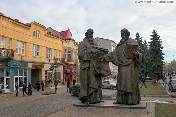 Mukacheve. Monument to Cyril & Methodius Zakarpattia Region Ukraine photos