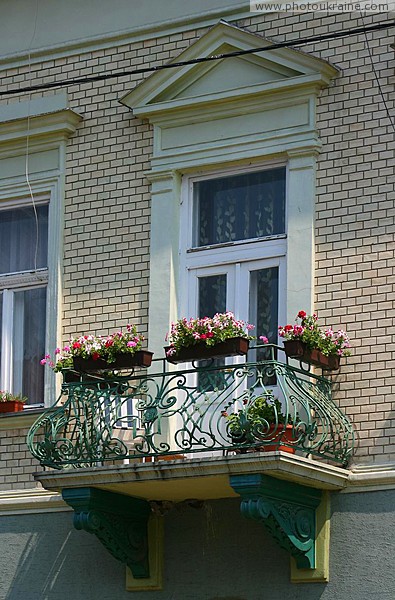 Mukacheve. Stylish city balcony Zakarpattia Region Ukraine photos