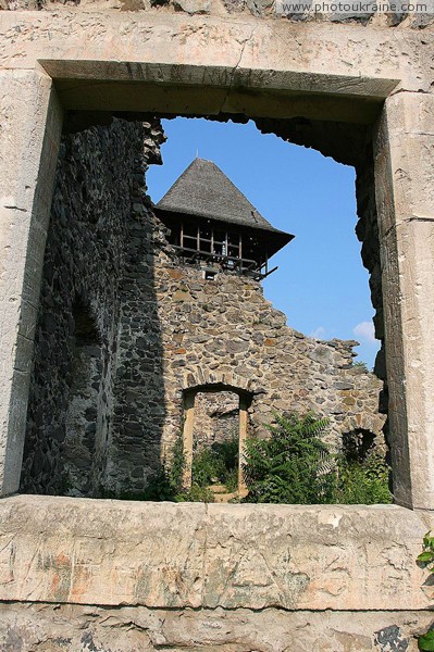 Nevytske. Among ruins of castle Nevytske Zakarpattia Region Ukraine photos